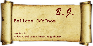 Belicza János névjegykártya