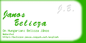 janos belicza business card